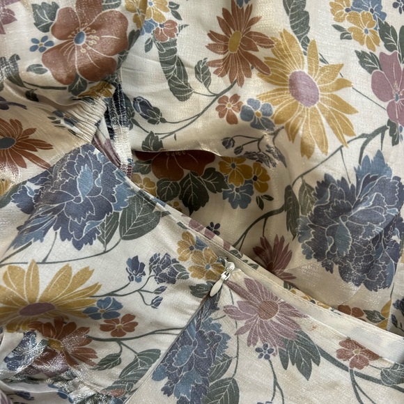 Storia Floral Print Babydoll Mini Dress With Puff Sleeves Flowy Feminine Spring - Picture 11 of 12